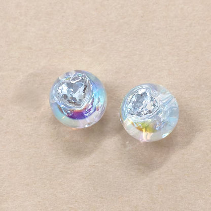 ✨【NEW】Aurora Gem Charms | Iridescent Acrylic Beads with Faux Zircon Inlay for DIY Jewelry Making
