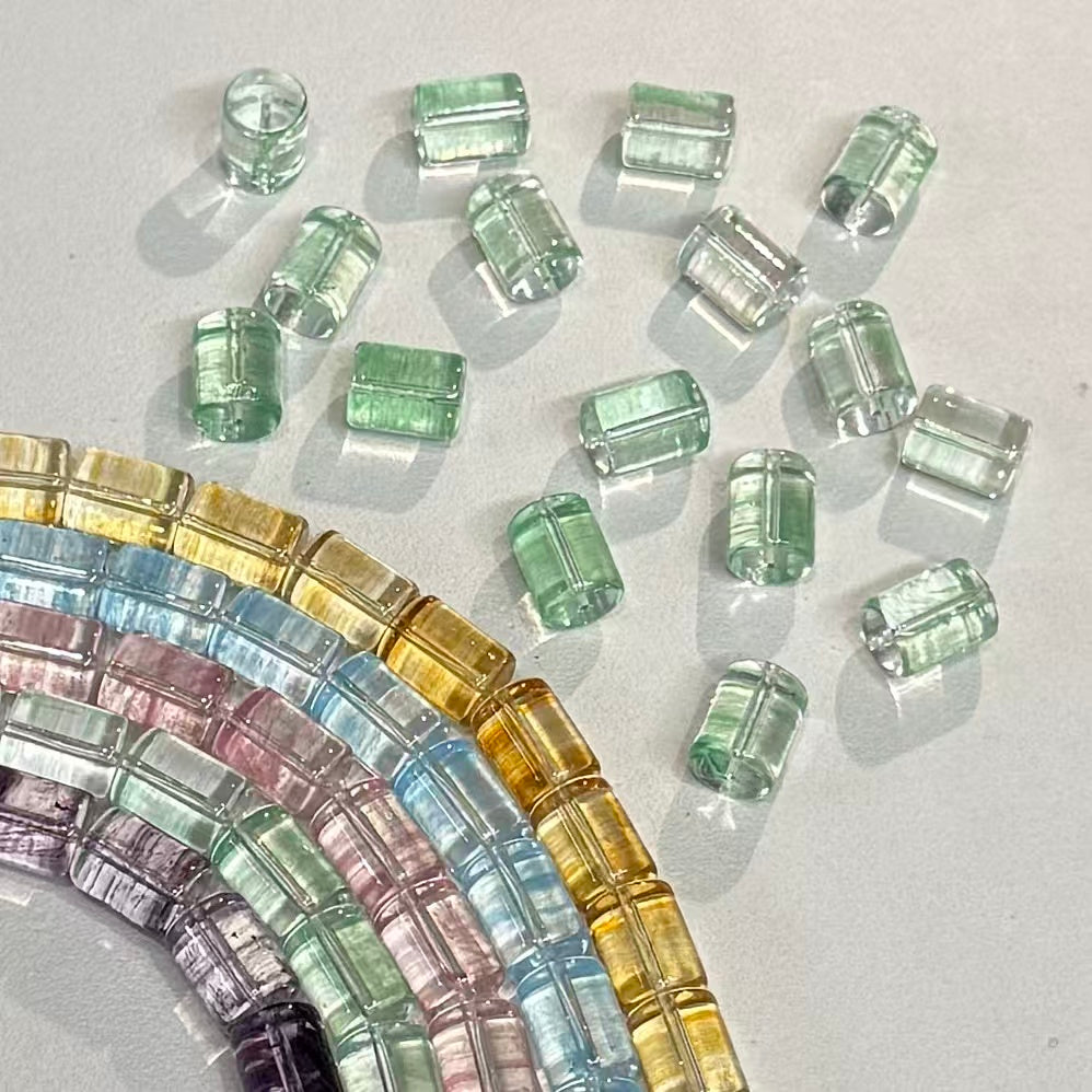 ✨【NEW】Tube Drift | Brush‑Streaked Tube Glass Beads For DIY Bracelet