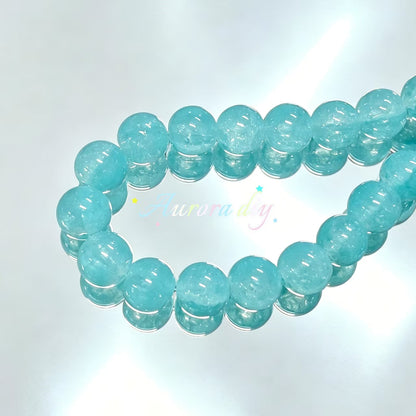 ✨【NEW】16mm Crackle Glass Beads, Ice Transparent Round Loose Beads for Jewelry DIY Making