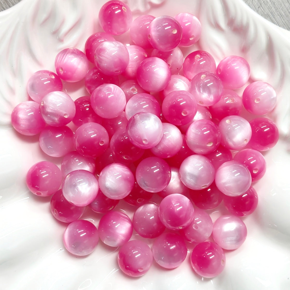 ✨【NEW】16mm Top‑Hole Cat‑Eye Resin Beads For DIY Bracelet Necklace Jewelry Making
