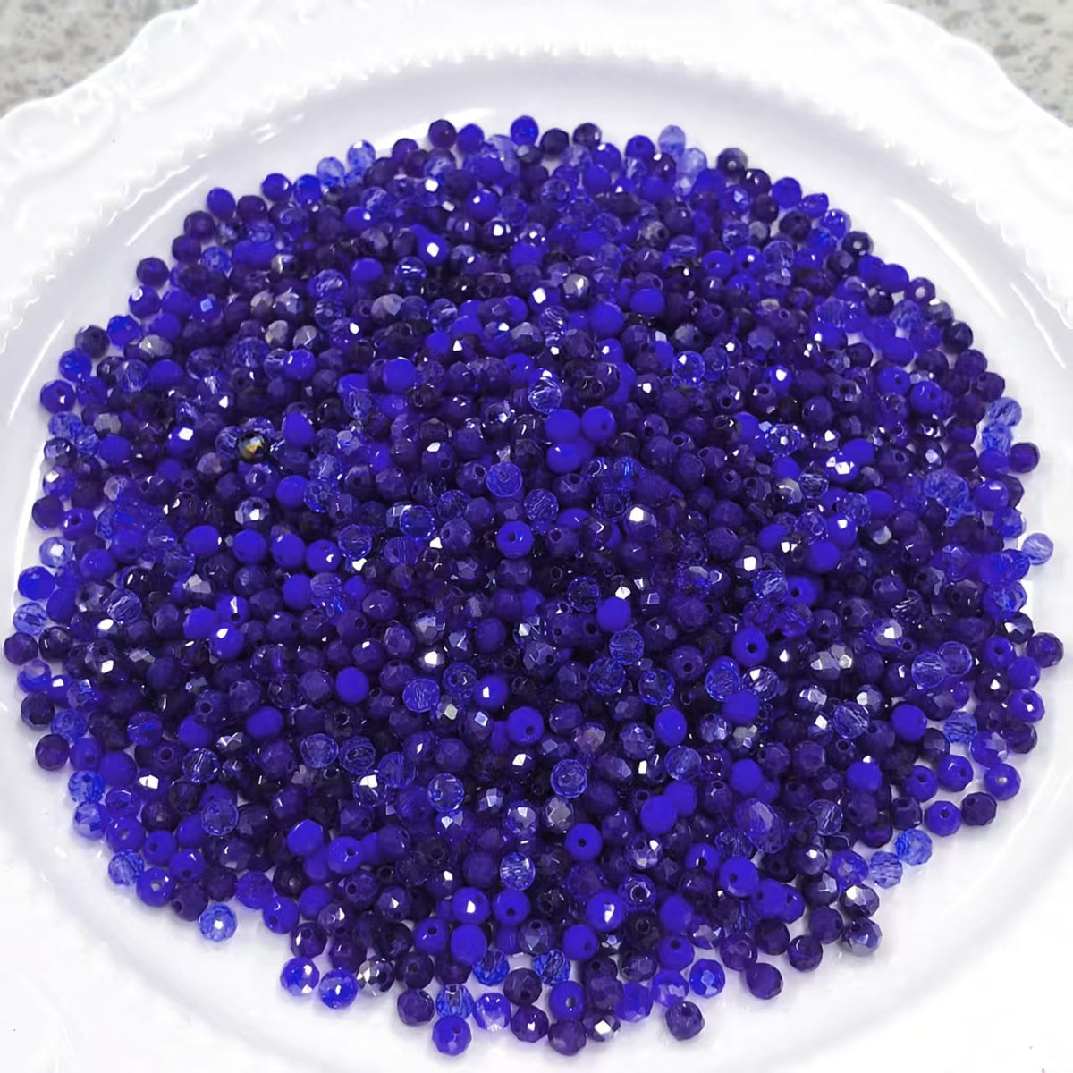 ✨【NEW】Sapphire Spark｜4 mm Flat Faceted Glass Beads for DIY Jewelry Making
