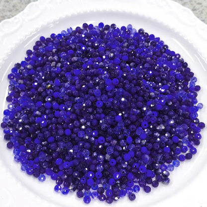 ✨【NEW】Sapphire Spark｜4 mm Flat Faceted Glass Beads for DIY Jewelry Making