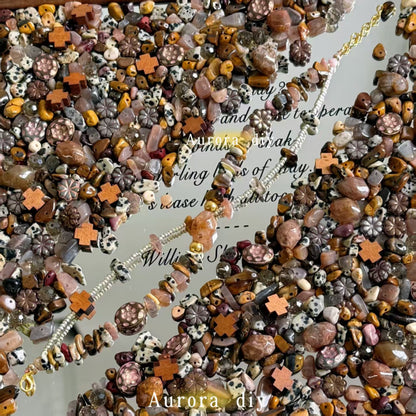 ✨【NEW】Boho Earth | Natural Crystal Chips, Czech Beads, Faceted Glass Beads & Wooden Cross Charms for DIY Bracelets, Necklaces & Jewelry Making