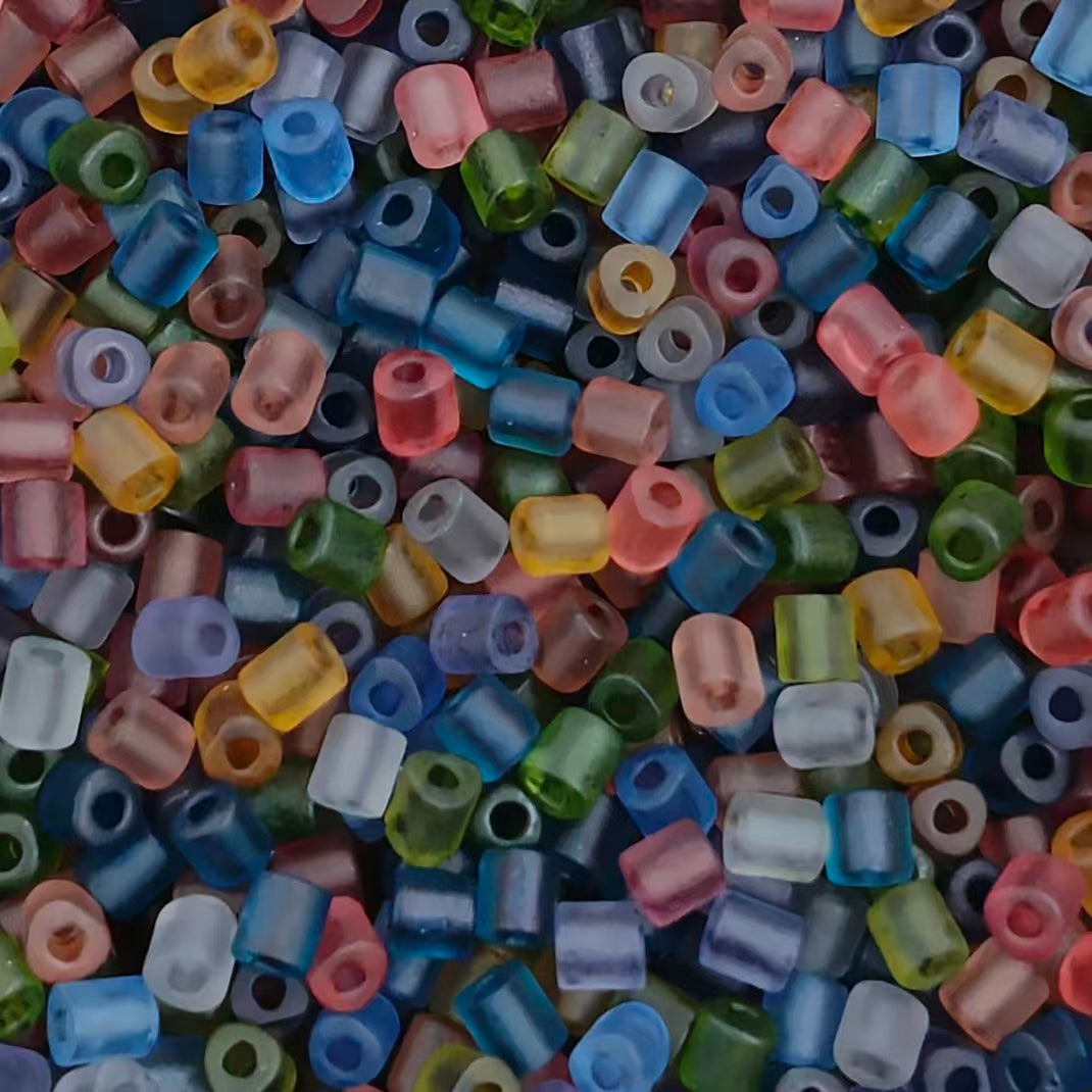 ✨【NEW】Twilight Triangle Tube | 3.5mm Matte Triangle Glass Tube Beads For DIY Jewelry Making