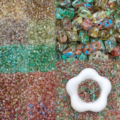 ✨【NEW】Double Hole Picasso Rhomb | Glass Rhombus Beads for DIY Jewelry Making