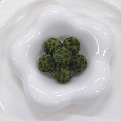✨【NEW】Velvet Leopard Orb | 15.5mm Flocked Round Beads for DIY Handcrafted Jewelry