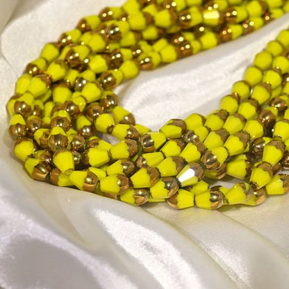 ✨【NEW|B1G1】Gold Rim Teardrop | 6×8mm Gold‑Rim Teardrop Glass Beads for DIY Bracelet Jewelry Making