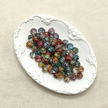 [NEW] Vintage Gold Inlay Czech Glass Beads