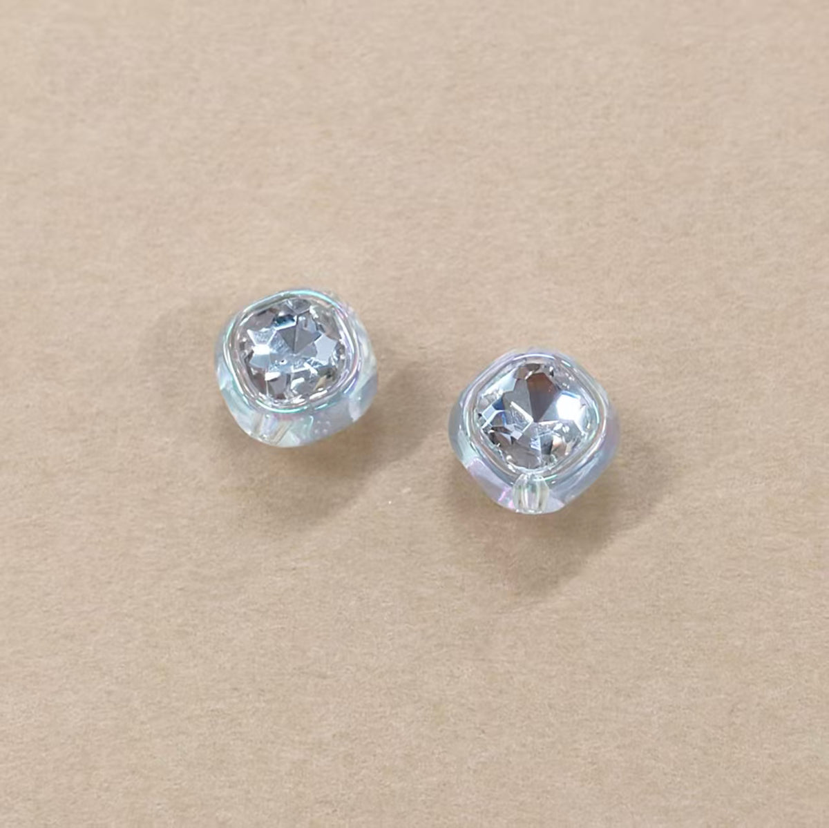 ✨【NEW】Aurora Gem Charms | Iridescent Acrylic Beads with Faux Zircon Inlay for DIY Jewelry Making