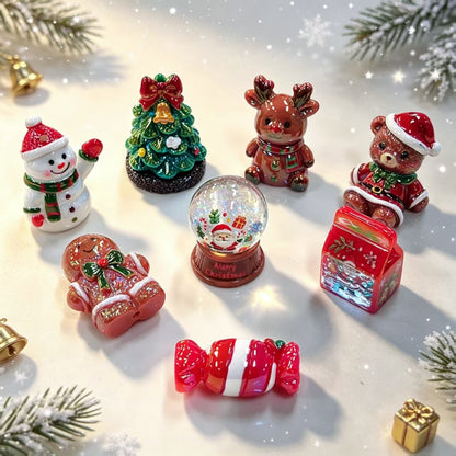 ✨【NEW】Christmas Resin Beads II | UV Iridescent Coating Vertical Pre‑Drilled Hole Festive DIY Jewelry Supplies