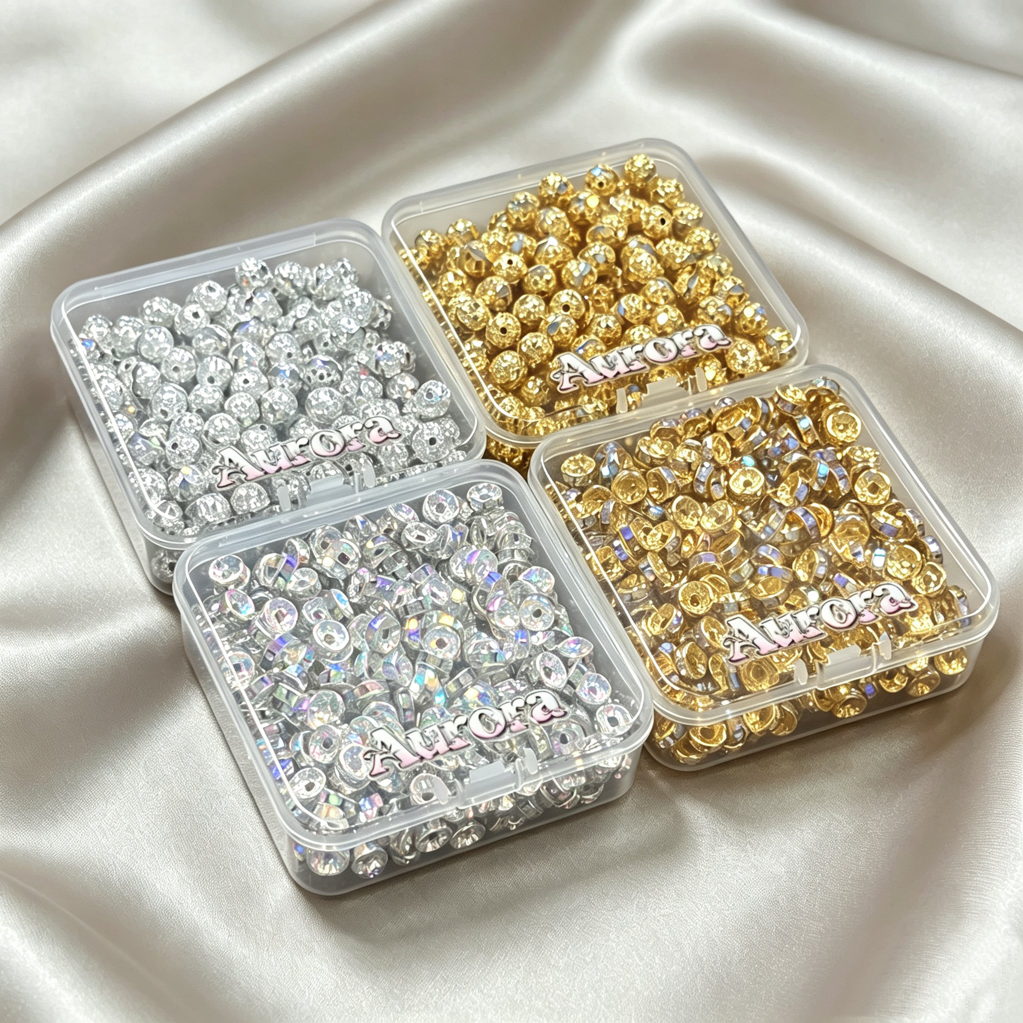 Copper rhinestone spacer beads for DIY jewelry making