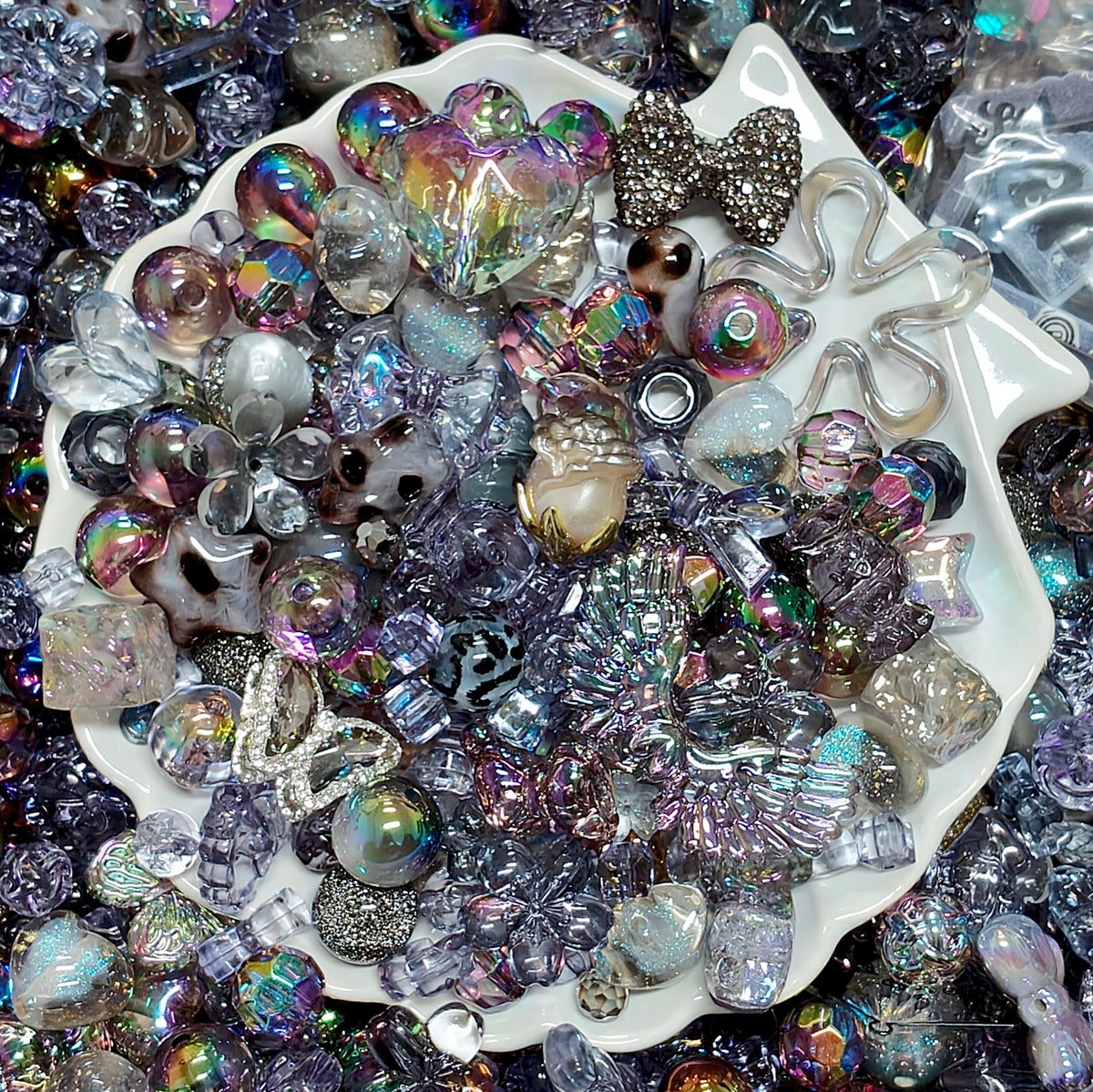 ✨【NEW】Iris Glint | Assorted Acrylic Beads, Iridescent Rainbow Shine Mixed DIY Jewelry Making Supplies