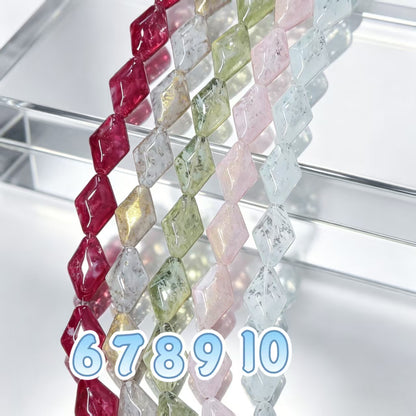 ✨【NEW】Pastel Rhombus｜Marbled Glass Beads for DIY Jewelry Making
