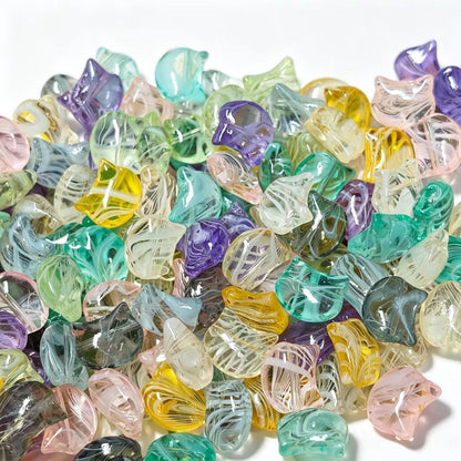 ✨【NEW】Ripple Kitty Head | Mixed‑Color Glass Beads for DIY Jewelry Making