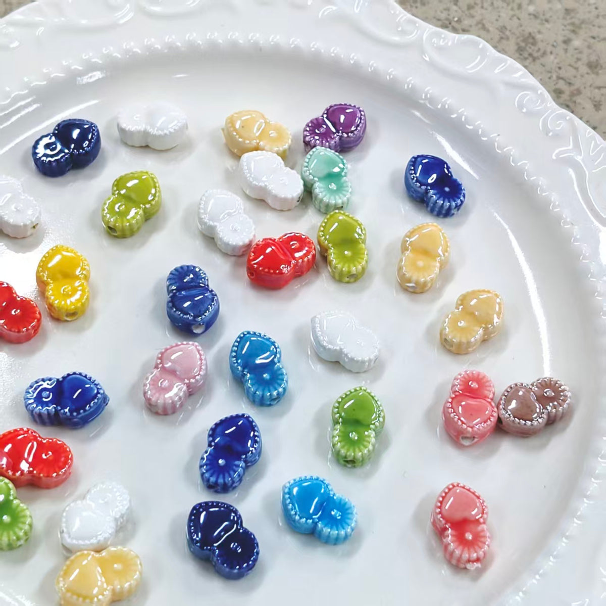 💗【NEW】Ceramic Squid | Multicolor Heart Head Ceramic Squid Charms for DIY Jewelry Making