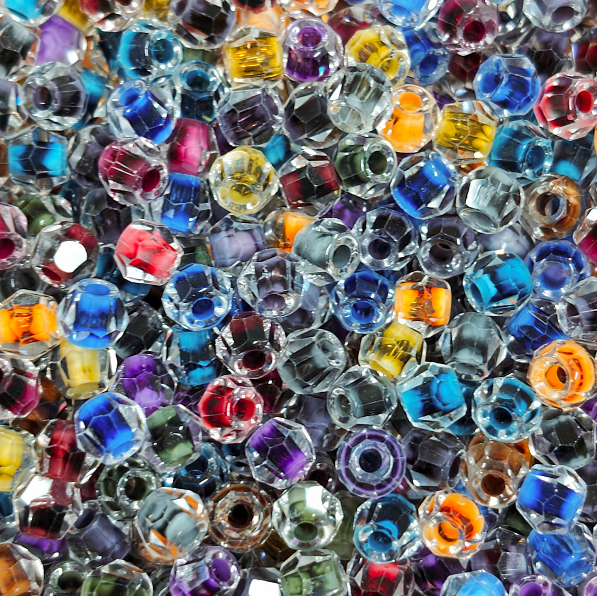 ✨【NEW】Ink Mist Prism | Two‑Tone Inner Core Fire‑Polished Glass Beads