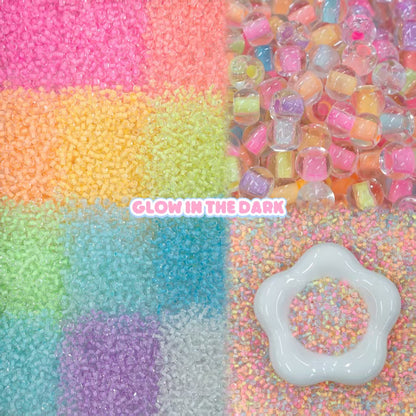 ✨【NEW】4mm Color-Lined Lumina Orb | Glow In The Dark Seed Beads, DIY Jewelry Making Supplies