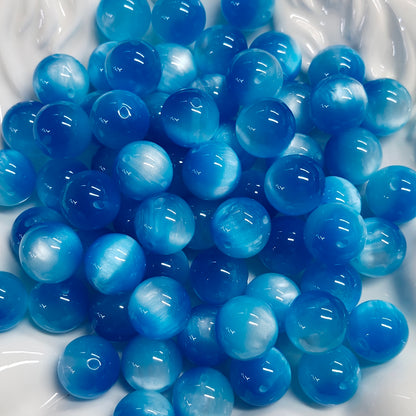 ✨【NEW】16mm Top‑Hole Cat‑Eye Resin Beads For DIY Bracelet Necklace Jewelry Making