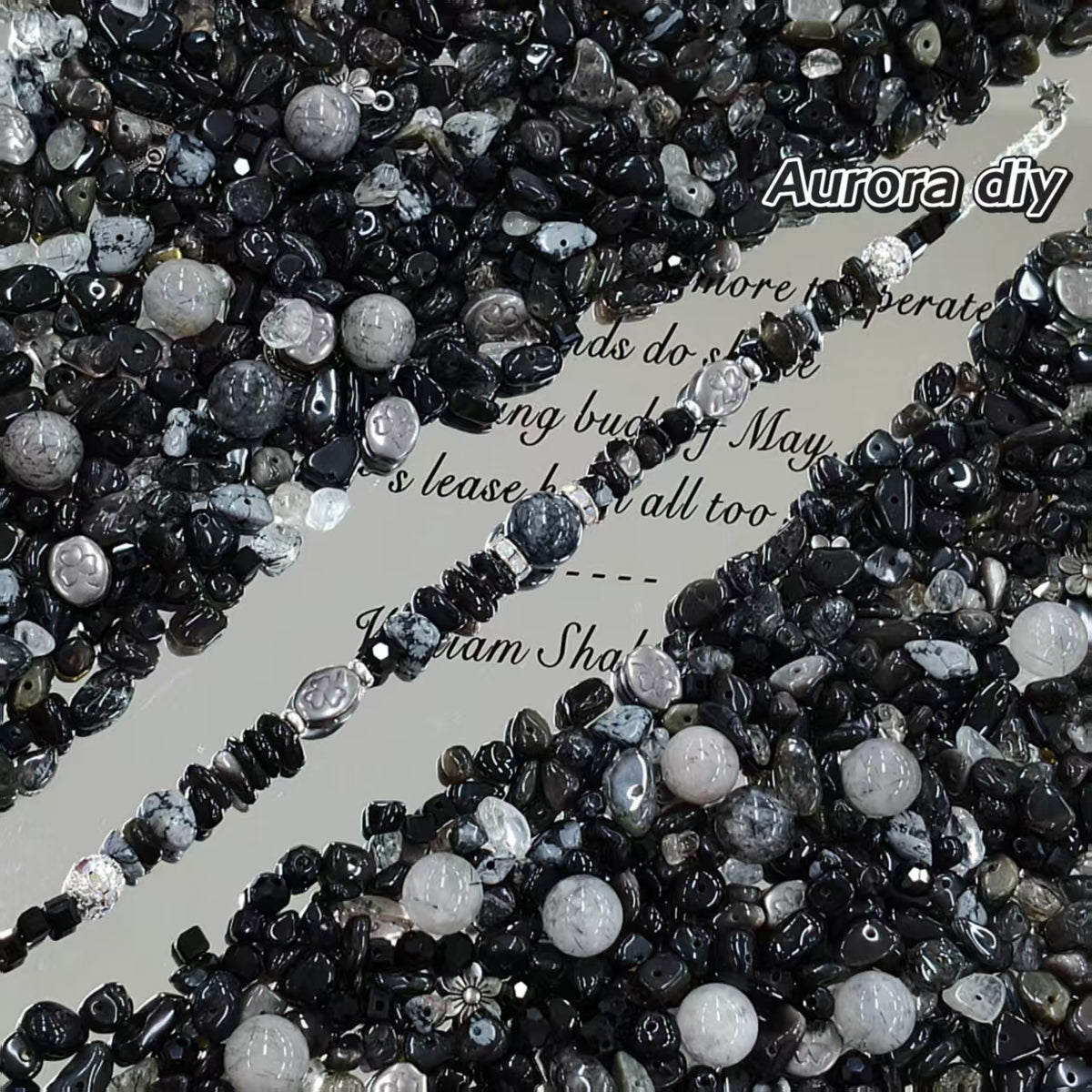 ✨【NEW】Noir Obsidian | Black Crystal Chips, Czech Beads, Black Faceted Glass Beads & Assorted Black Alloy Charms for DIY Jewelry Making