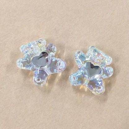 ✨【NEW】Aurora Gem Charms | Iridescent Acrylic Beads with Faux Zircon Inlay for DIY Jewelry Making