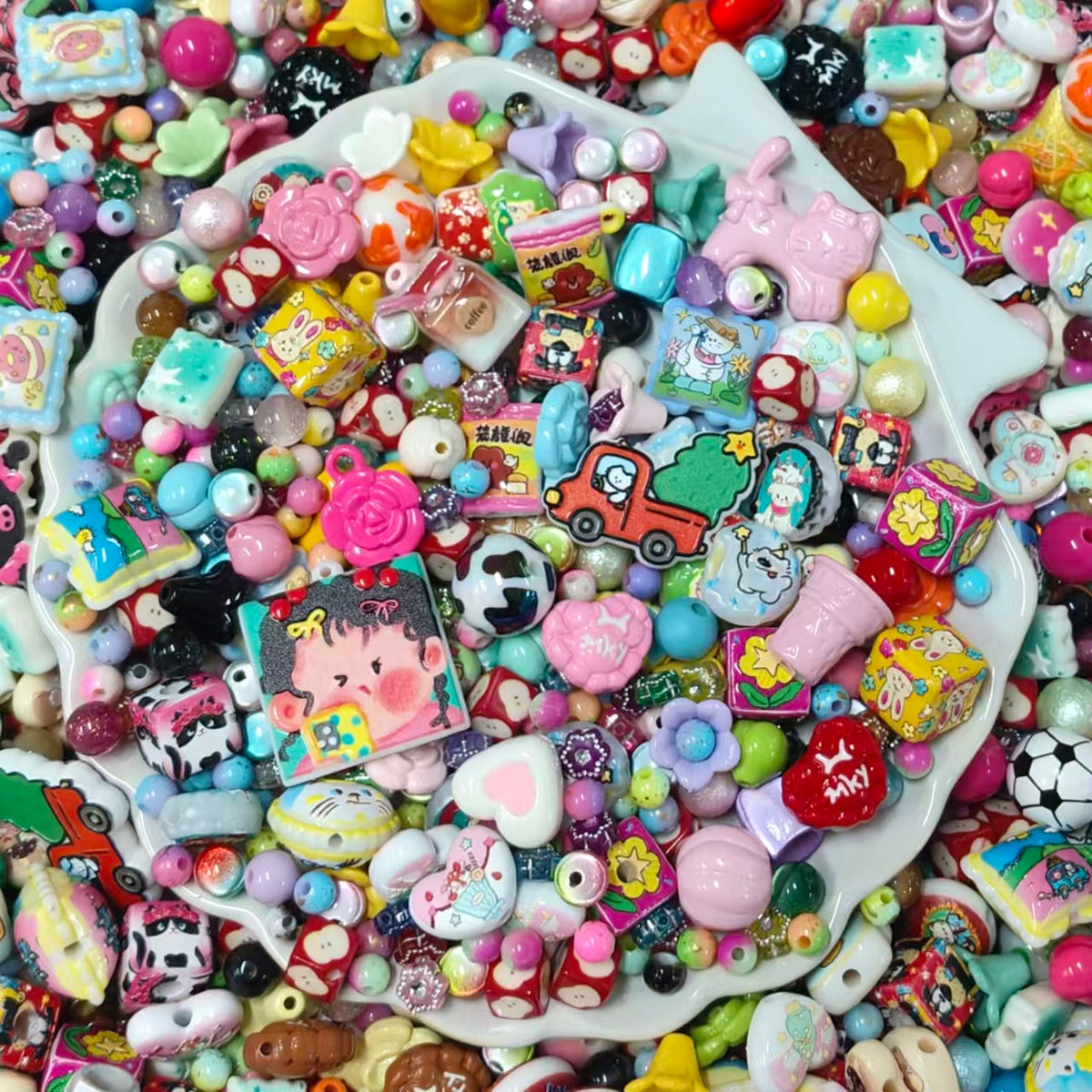 ✨【NEW】Sugar Burst | Mixed Cartoon Pattern Acrylic Spacers & Charms for DIY Jewelry Making