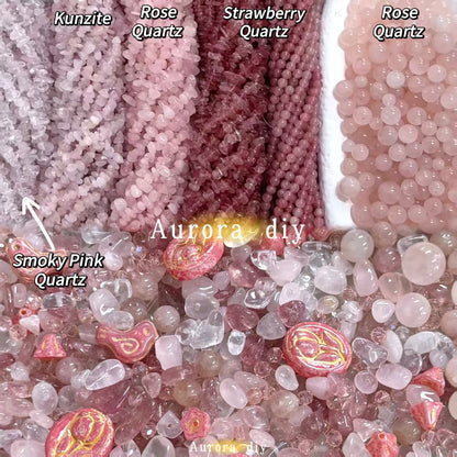 ✨【NEW】Blush Gem | Natural Crystal Chips Mix with Czech Beads & Faceted Glass Beads for DIY Jewelry Making