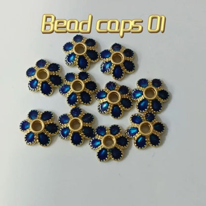 Colored bead caps