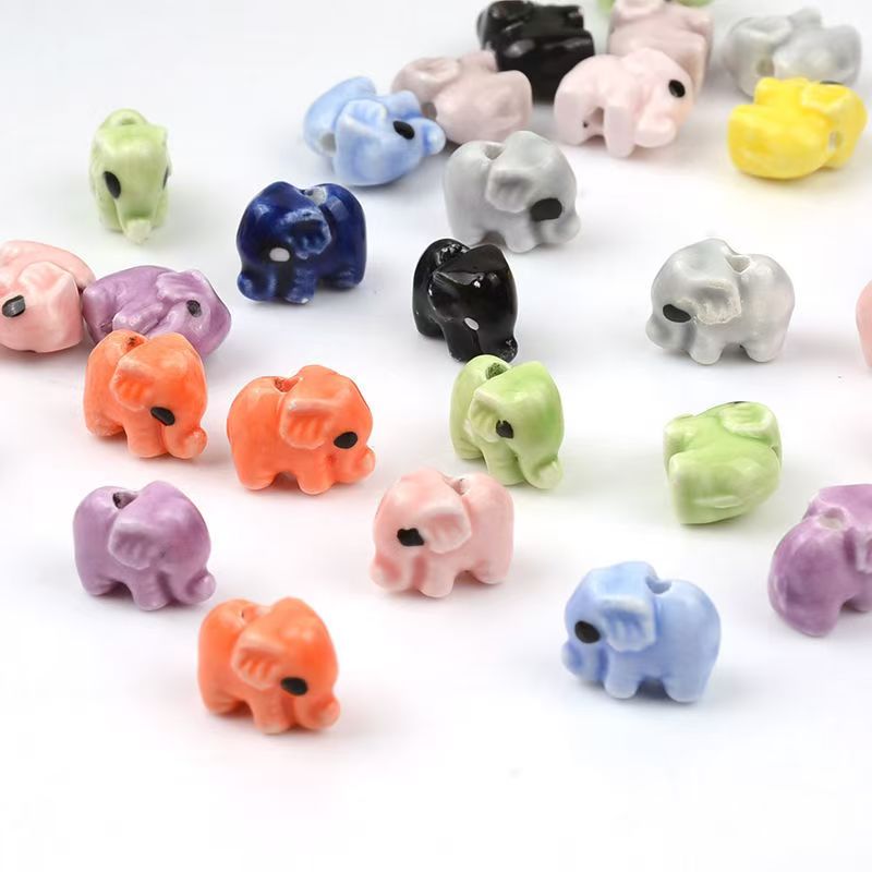 ✨【NEW】Ceramic Elephant | Multicolor 3D Ceramic Elephant Beads for DIY Bracelets, Phone Charms & Jewelry Making