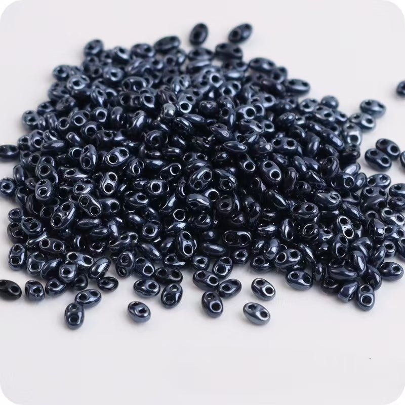 ✨【NEW】Metallic PigNose | Two-Hole Oval 2.5×5mm Pig Nose Glass Beads for DIY Bracelets, Necklaces & Jewelry Making