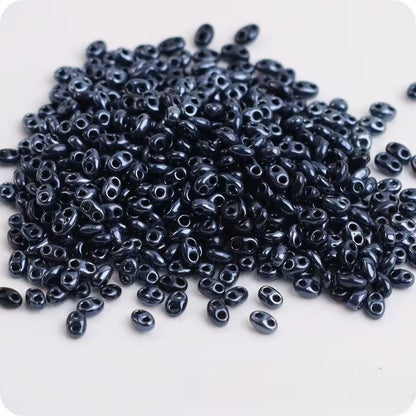✨【NEW】Metallic PigNose | Two-Hole Oval 2.5×5mm Pig Nose Glass Beads for DIY Bracelets, Necklaces & Jewelry Making