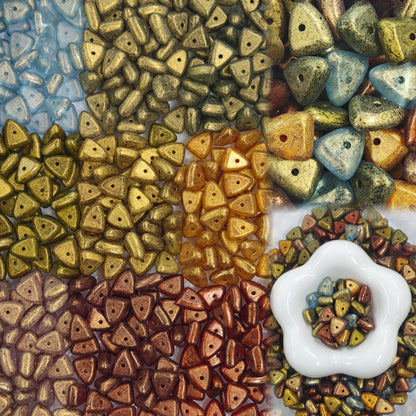 ✨【NEW】Dawn Spire | Matte Speckled Triangle Glass Beads