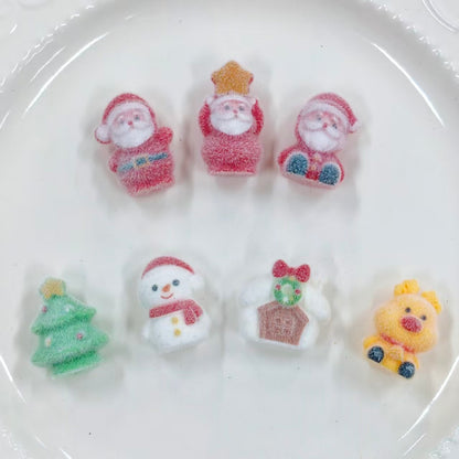 ✨【NEW】Christmas Flocked Mix | Assorted Flocked Resin Charms, Vertical Hole DIY Holiday Jewelry Supplies