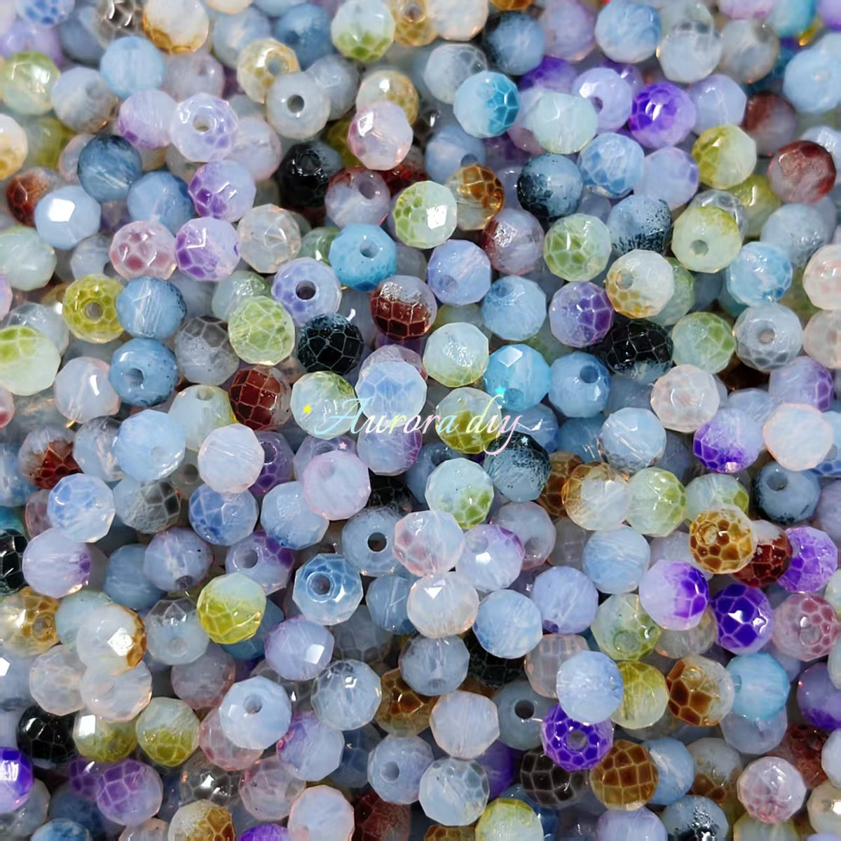 ✨【NEW】Opal Dino Egg | 4mm Flat-Faceted Glass Beads for DIY Jewelry Making