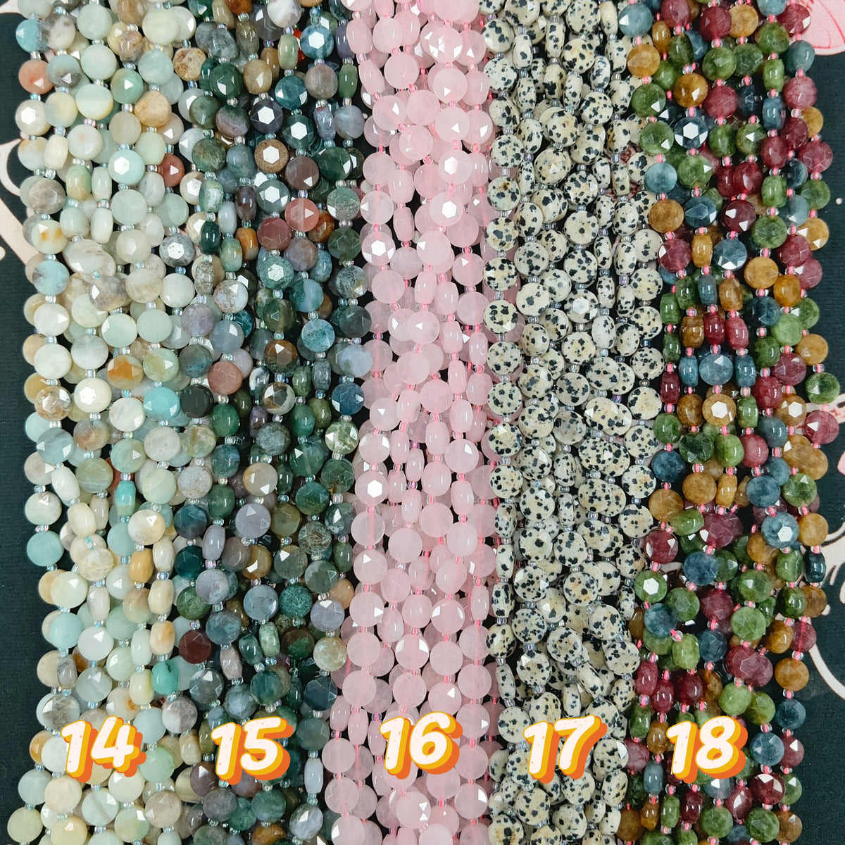 ✨【NEW】10mm Coin Faceted Natural Crystal & Stone Beads For DIY Bracelet Necklace Earring Crafts