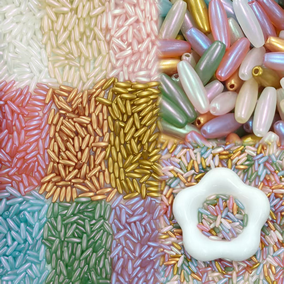 ✨【NEW】Lunar Shuttle｜4×12.5mm Metallic Shuttle Glass Beads for DIY Jewelry Making