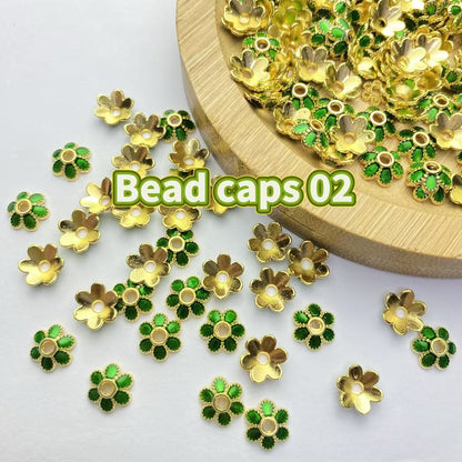 Colored bead caps