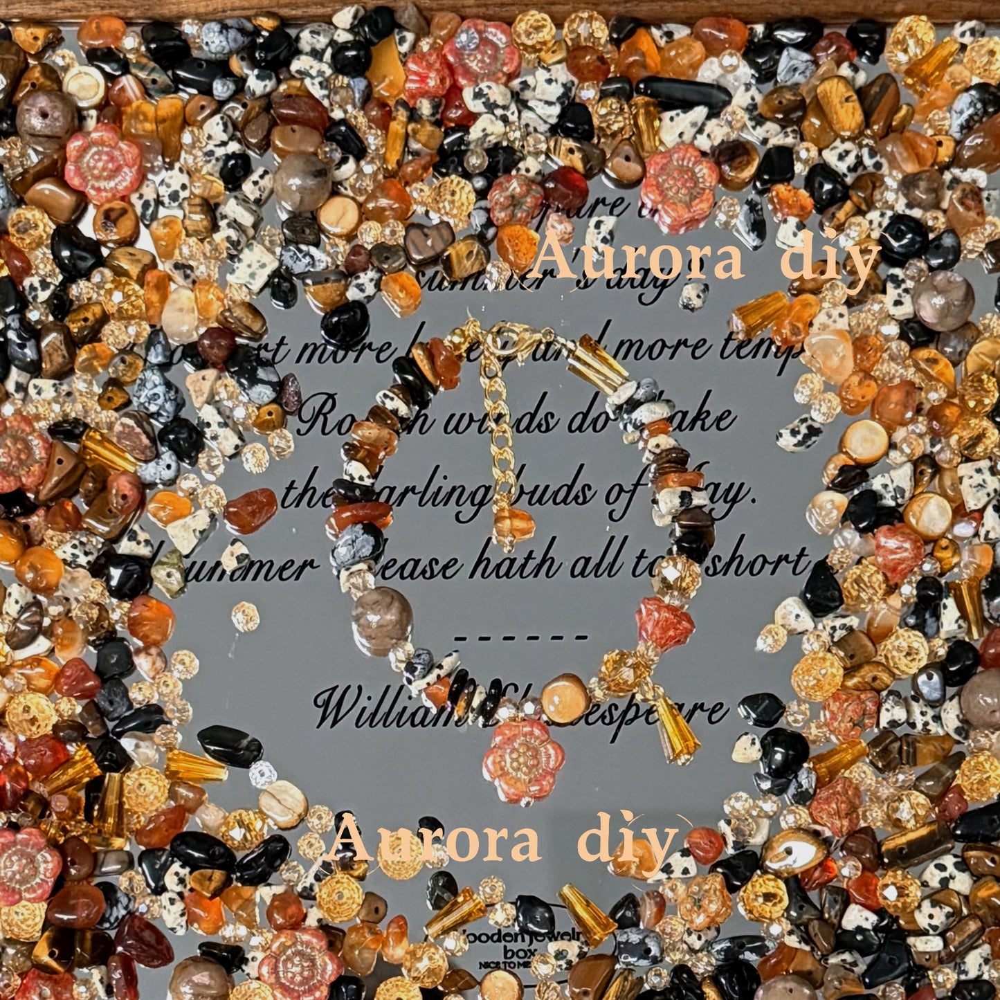 ✨【NEW】Amber Harvest｜Warm‑toned loose beads with crystal chips, czech glass, faceted glass & seashell for DIY bracelet making