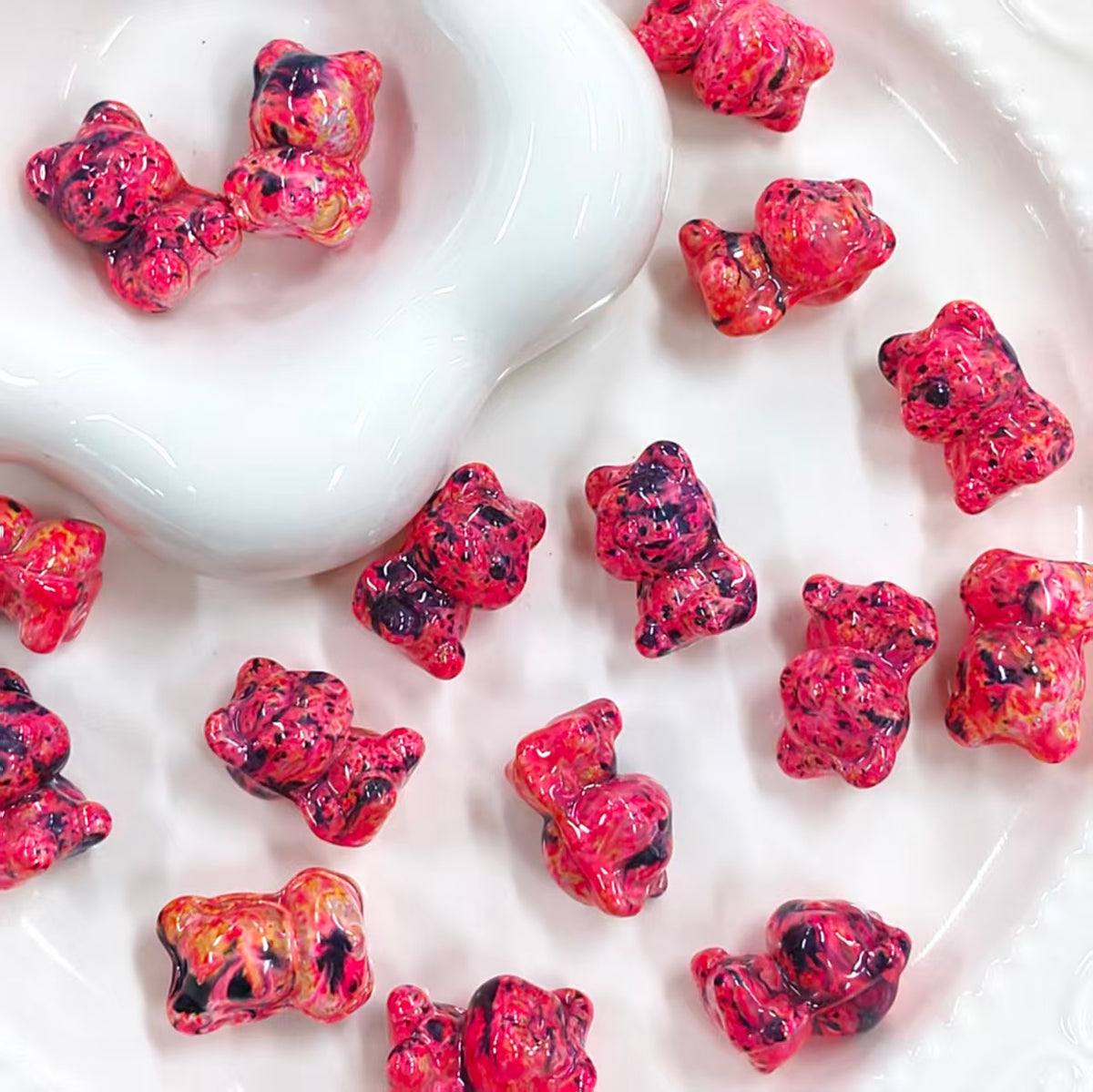 ✨【NEW】Oil Specked Bear | Glass Beads for DIY Jewelry Making