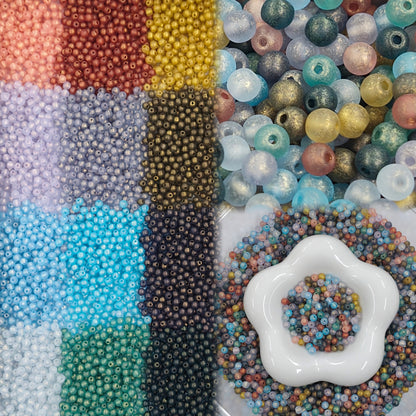✨【NEW】Stardust Orb | 4mm Frosted Glass Round Beads With Gold Dust