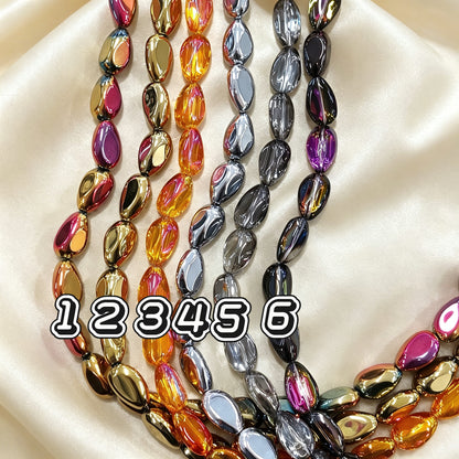✨【NEW】Metallic Faceted Teardrop Beads, Iridescent Plated Glass Beads for DIY Craft