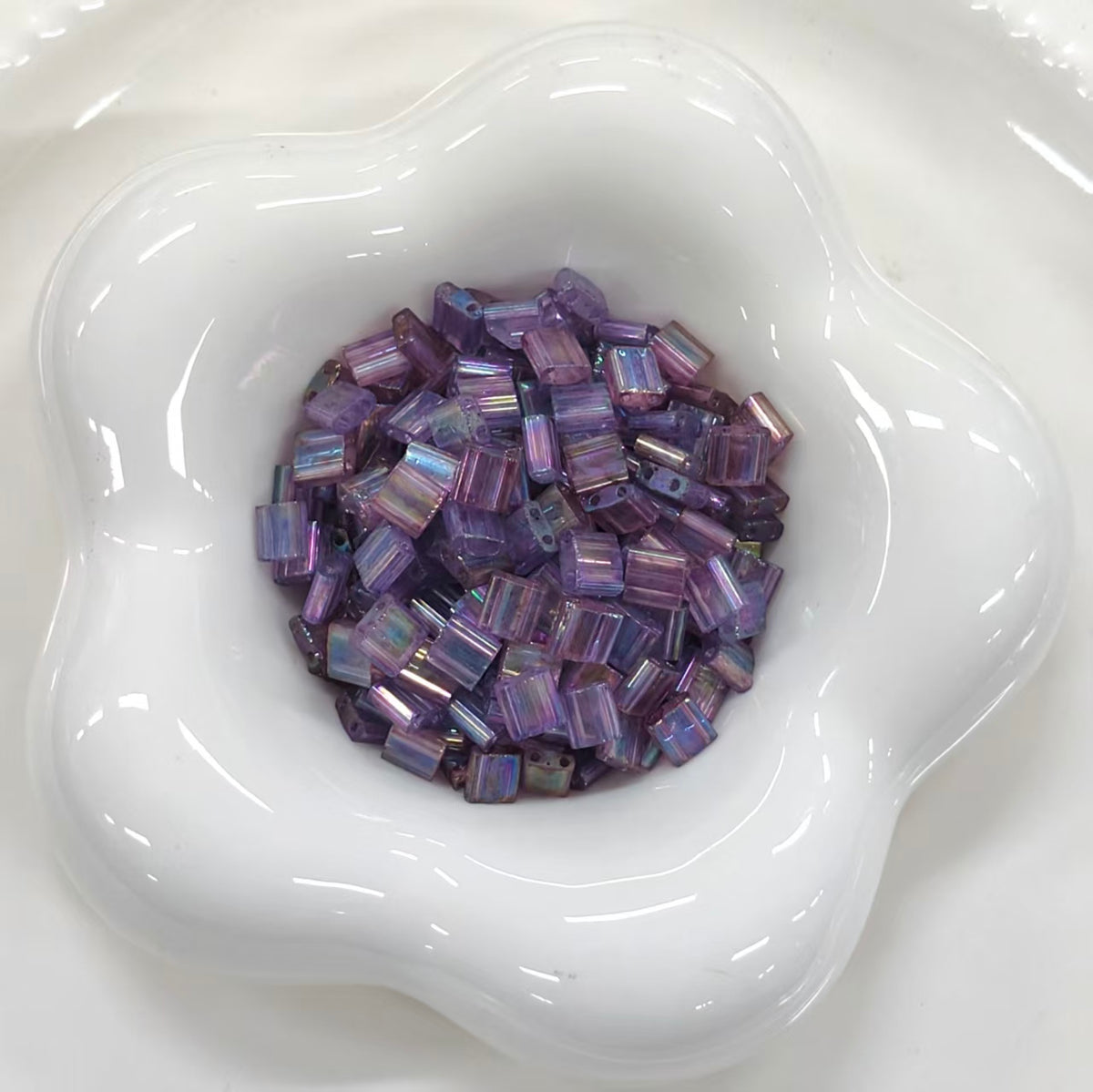 ✨【NEW】Luster Half Tila | Glossy Square‑Tile Glass Bead for DIY Handcrafted Jewelry