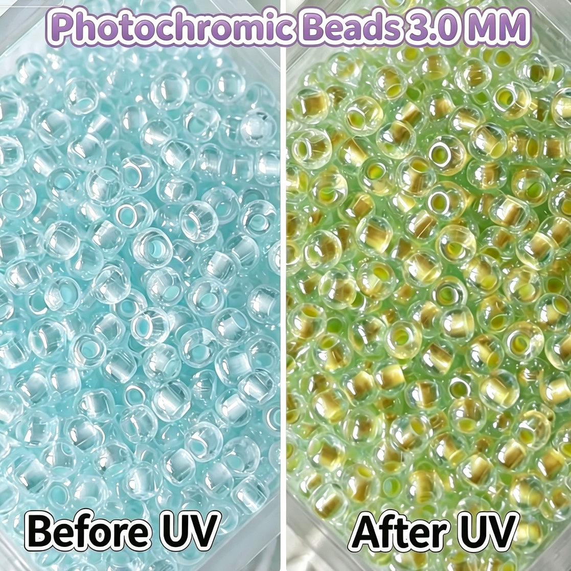 ✨【NEW】Color-changing color-lined Donut II|3mm Glass Beads for DIY Jewelry Making