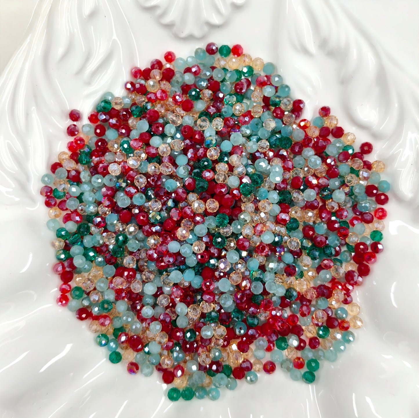 ✨【NEW】Holly Spark｜4mm Flat Faceted Glass Beads for DIY Bracelet Jewelry Making