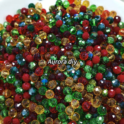 ✨【NEW】8mm Christmas Glow | Flat Faceted Glass Beads for DIY Holiday Jewelry Making