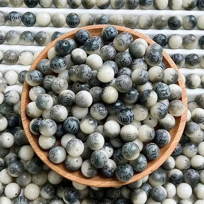 A-engraved 6 words Bodhi beads