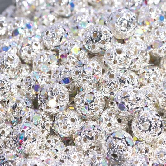 Copper rhinestone spacer beads for DIY jewelry making