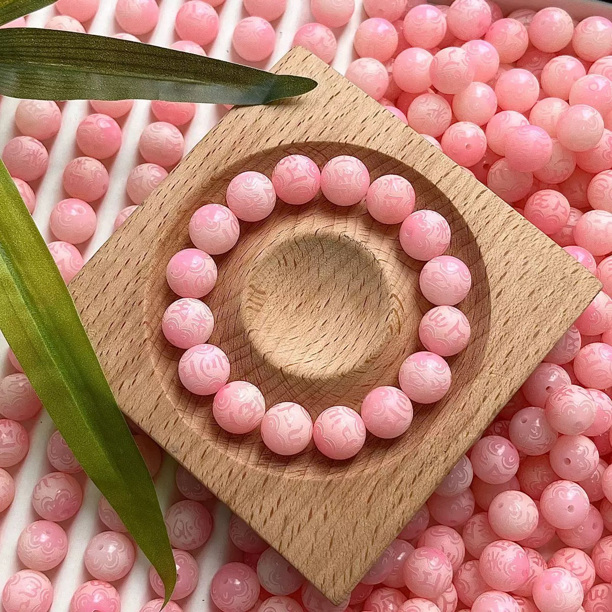 B-Engraved 6 words Bodhi beads