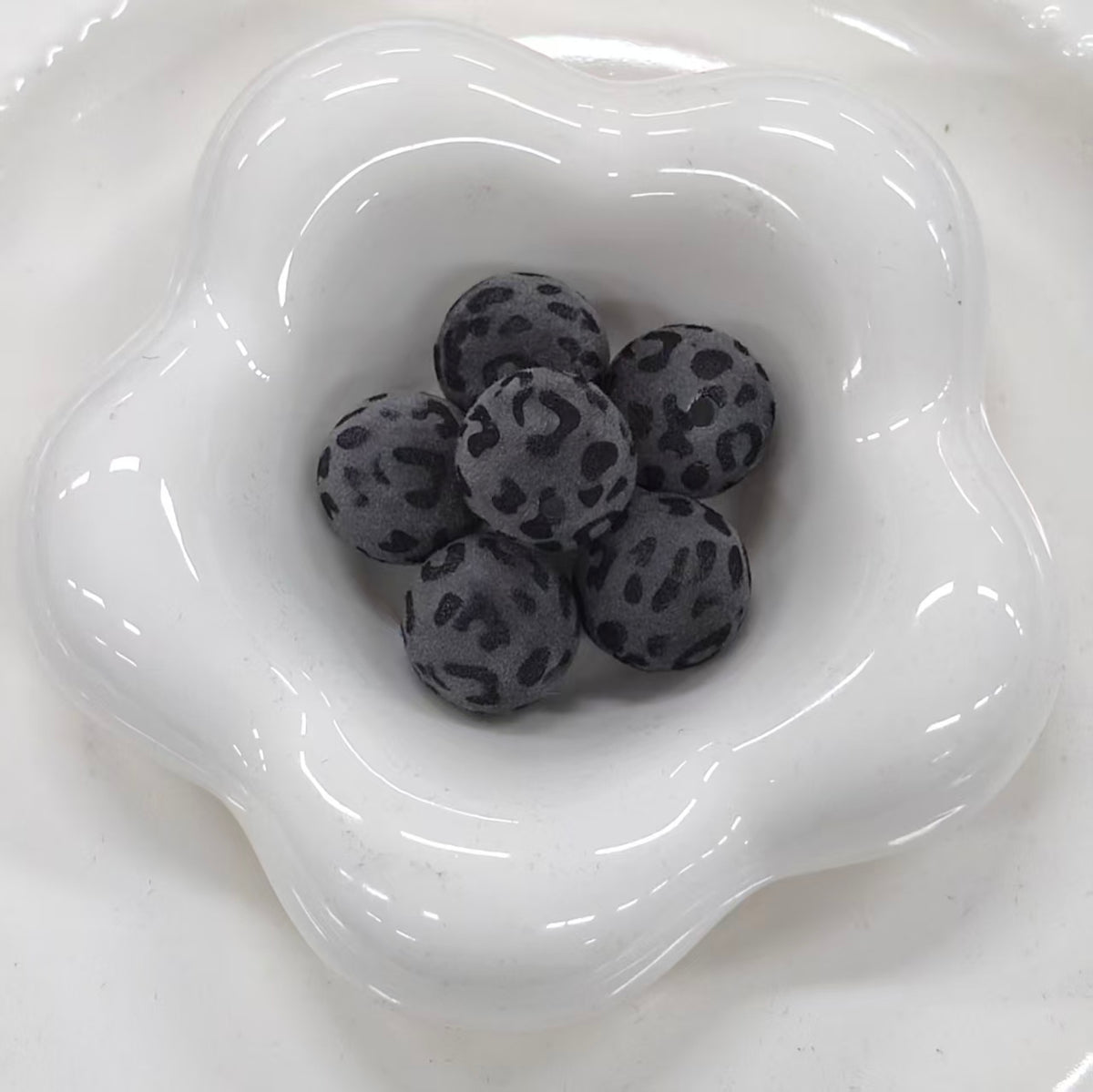 ✨【NEW】Velvet Leopard Orb | 15.5mm Flocked Round Beads for DIY Handcrafted Jewelry