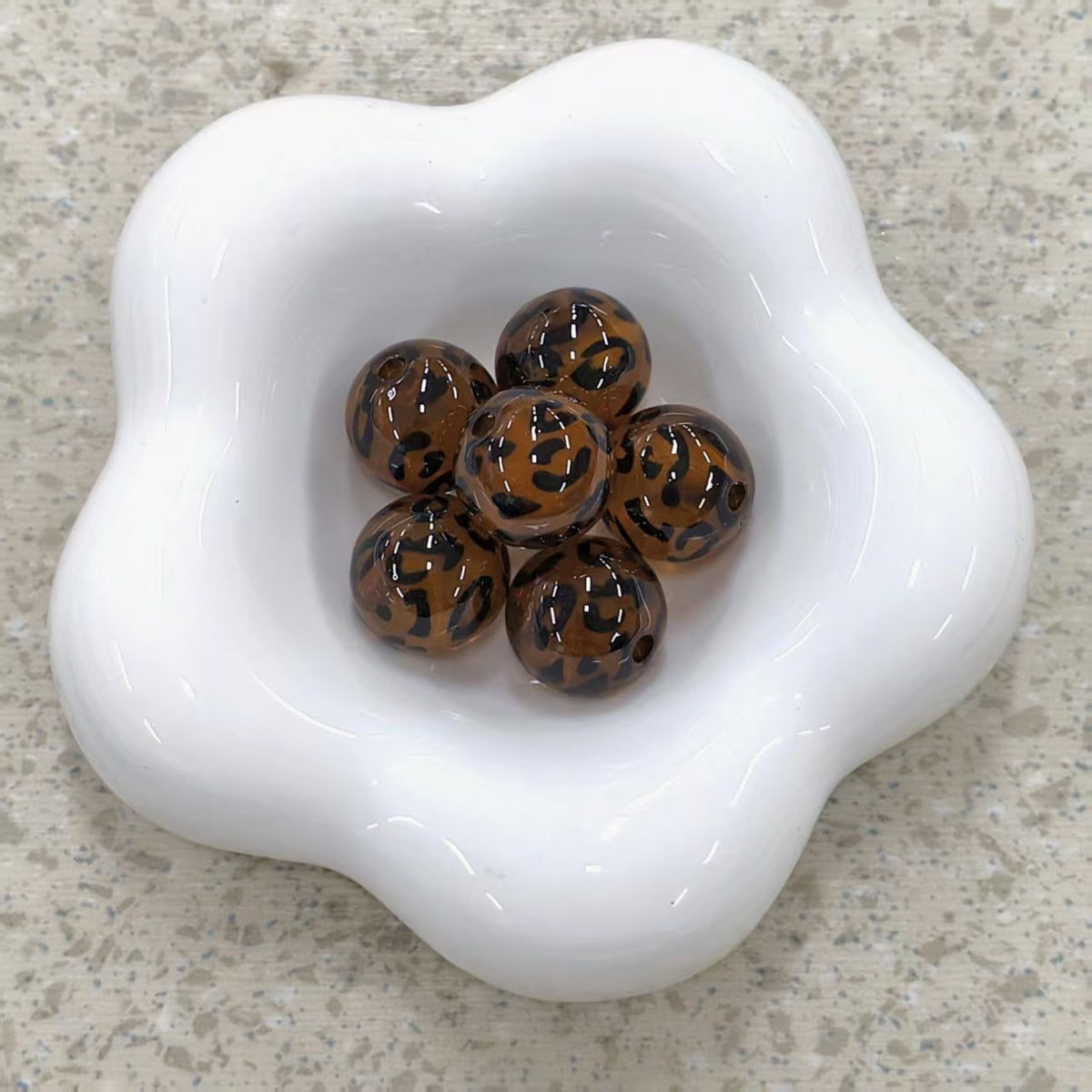 ✨【NEW】Leopard Globe | 15.5mm Leopard Print Acrylic Round Beads for DIY Jewelry Making