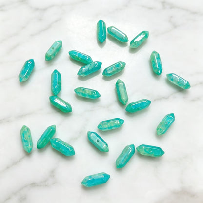 ✨【NEW】Gradient Double‑Point Prism｜Faceted Glass Beads for DIY Bracelet Jewelry Making
